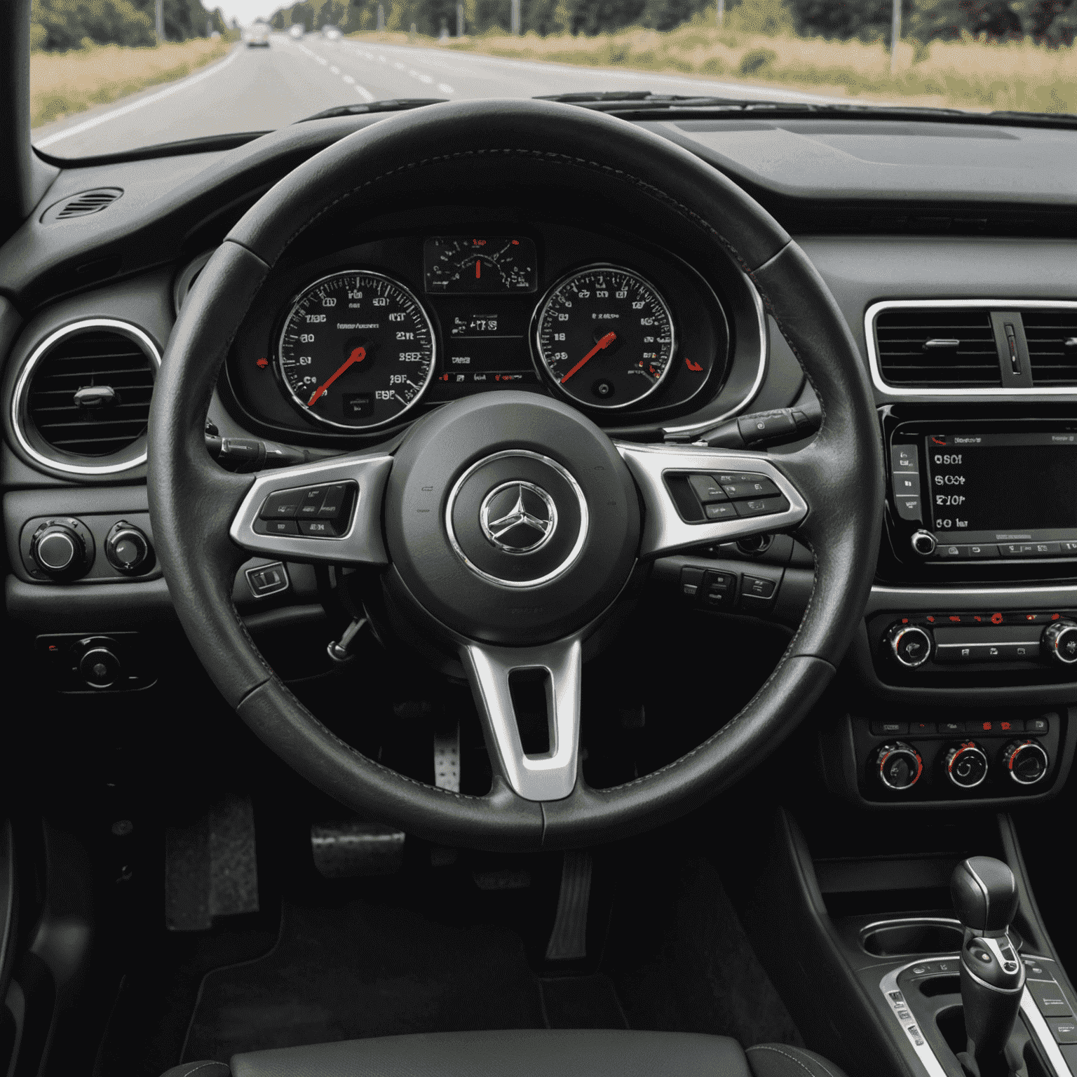 Een dashboard van een auto met een snelheidsmeter en een stuurwiel, symboliserend de rijgeschiedenis van een bestuurder